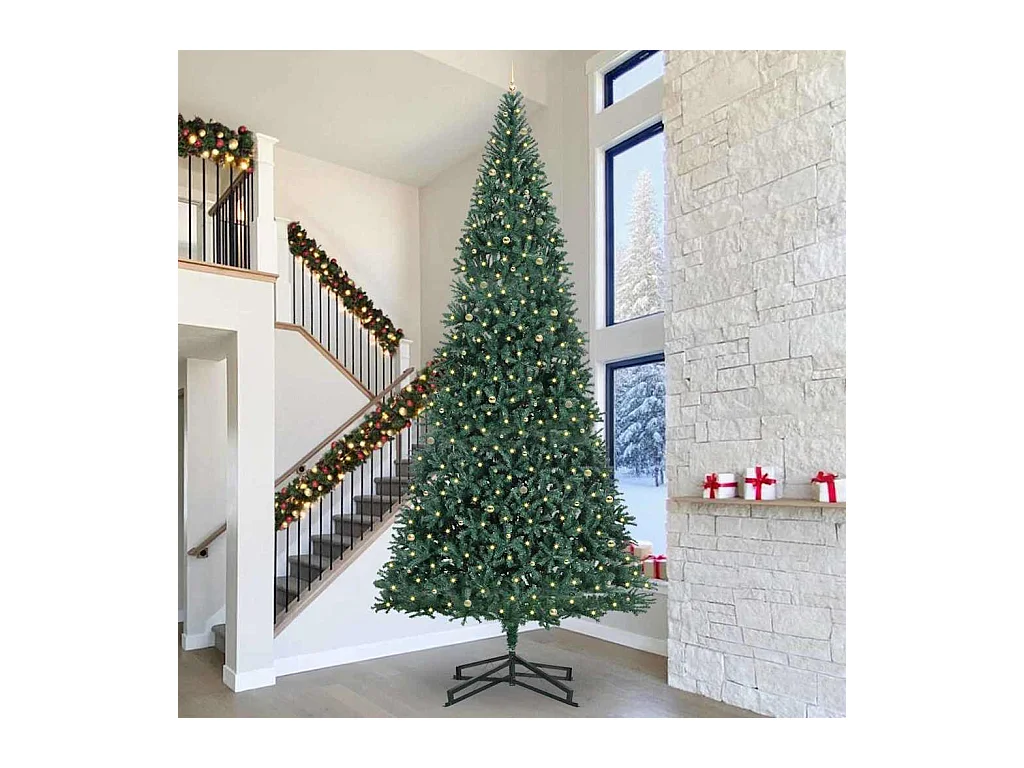 Arbre de Noël artificiel pré-éclairé avec ensemble de boules