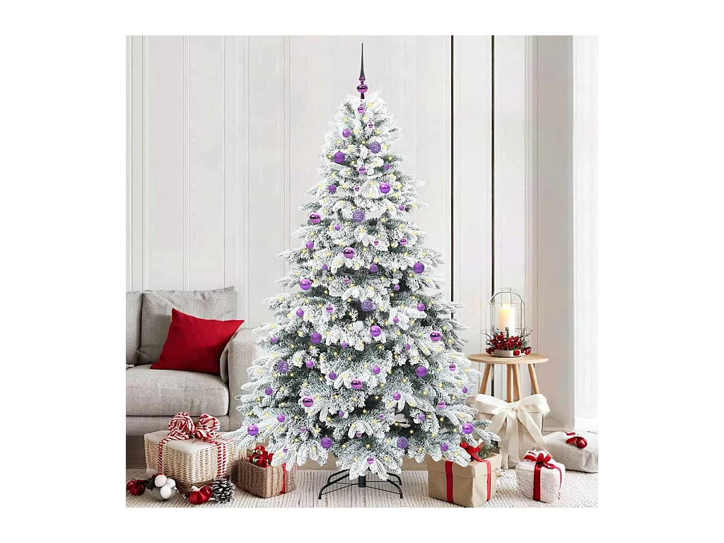 Árvore de Natal Artificial com 300 LEDs Verde 210 cm PE e PVC
