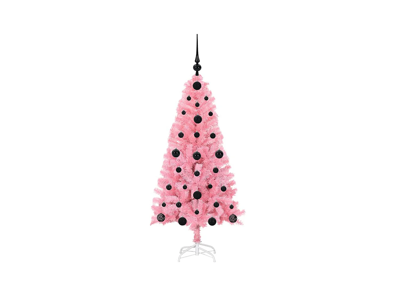 Árvore de Natal com 150 LEDs com suporte Rosa 120 cm PVC