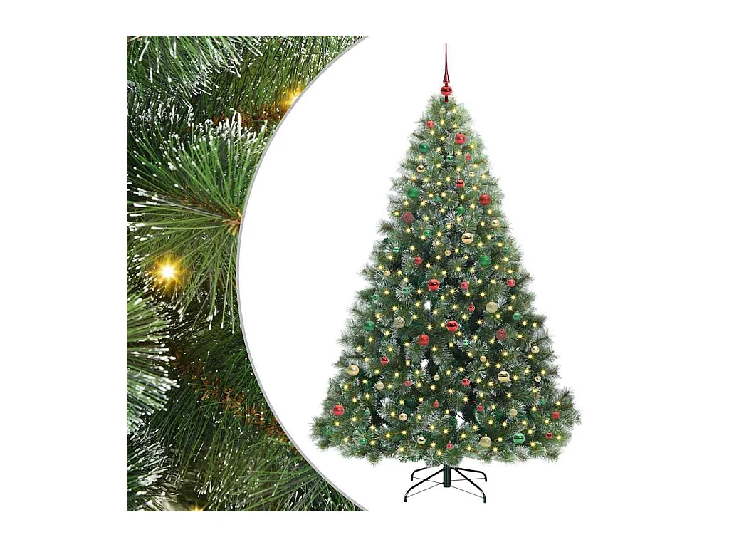 Árbol de Navidad artificial con 300 LED Verde 210 cm PE y PVC