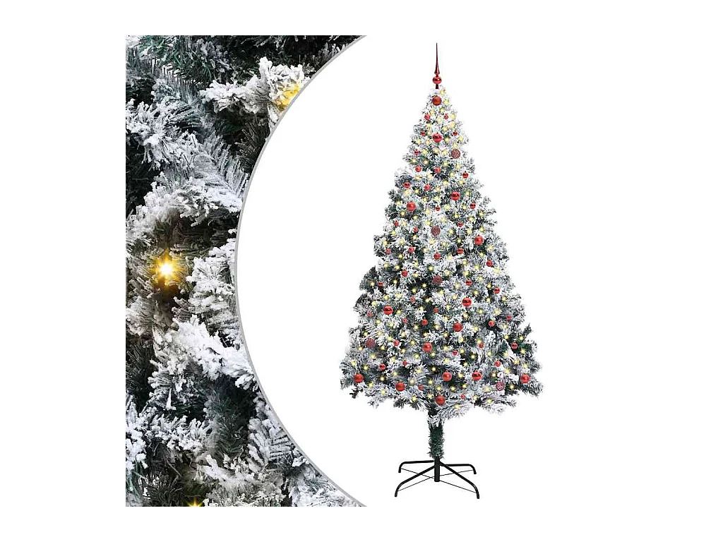 Árbol de Navidad artificial Verde 240 cm PVC y Acero y Plástico