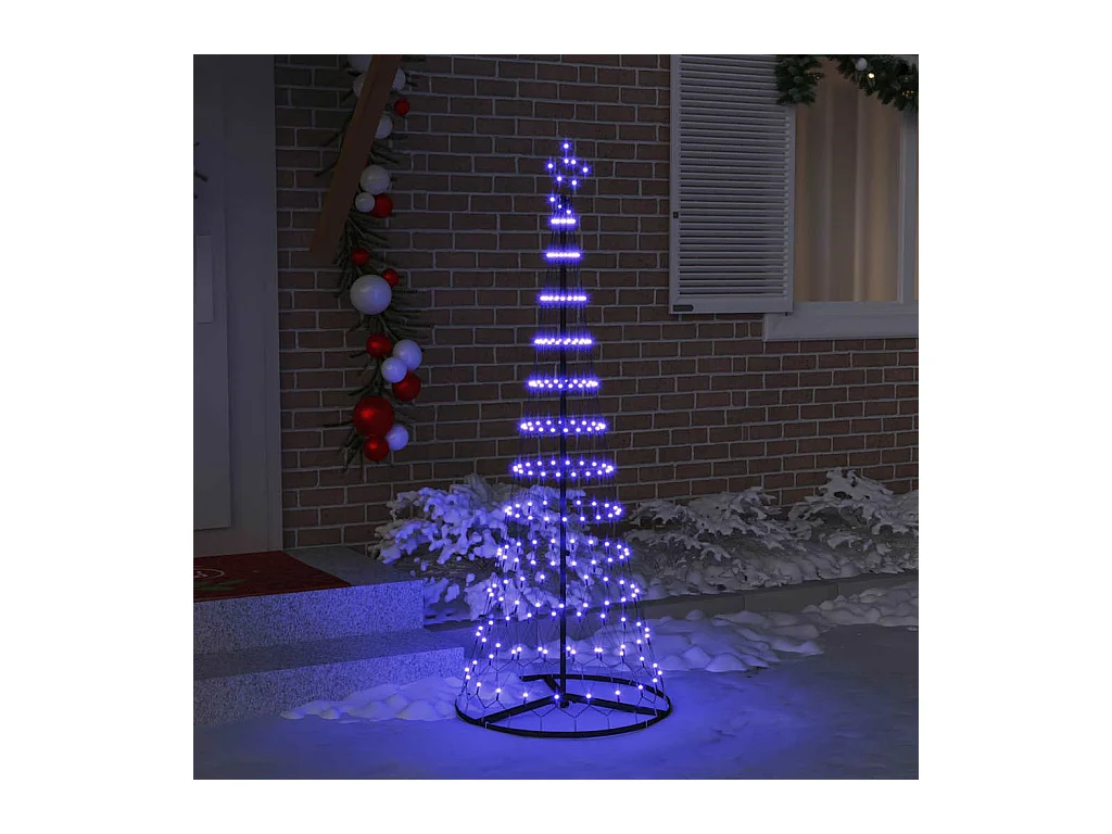 Árbol de Navidad LED con 230 LED Azul 71 x 71 x 184.5 cm Metal