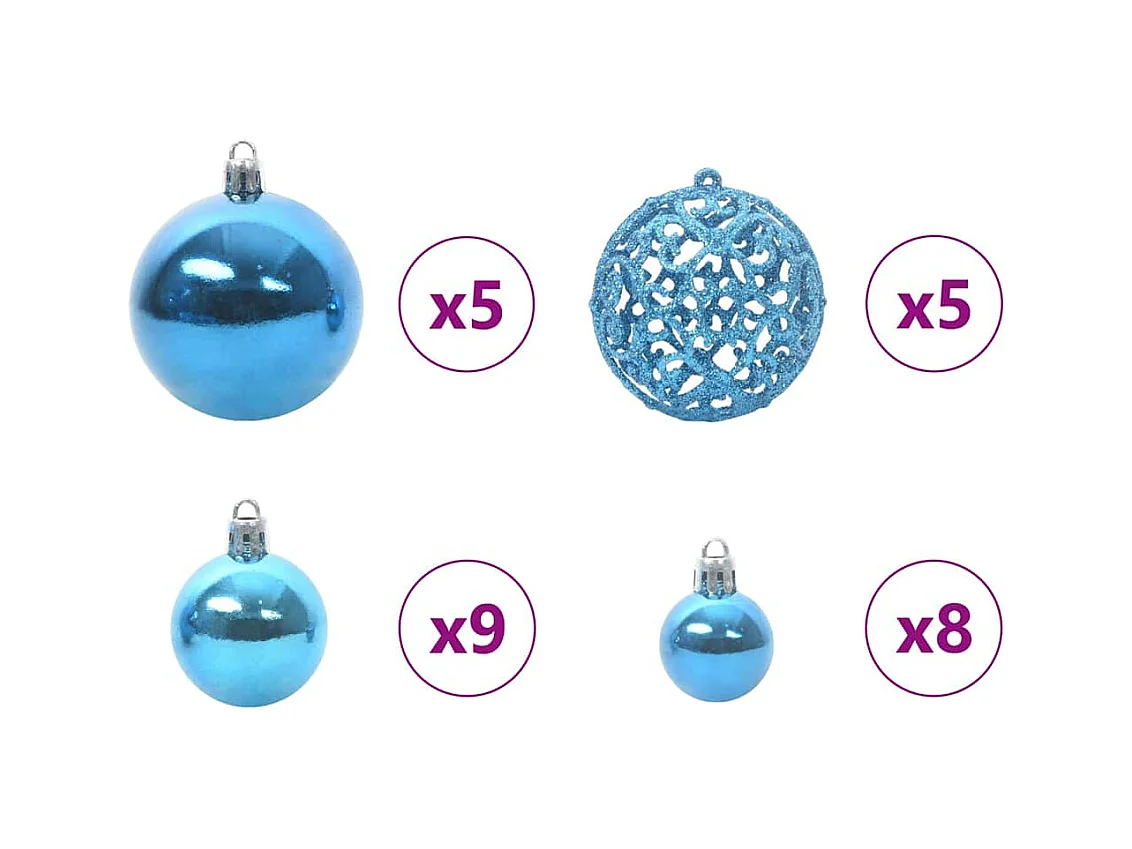 Árvore de Natal Artificial Pré-iluminada Invertida com Conjunto de Bolas