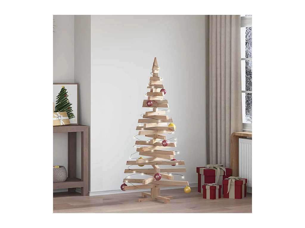 Arbres de Noël avec support Naturel 150 cm Bois massif en pin