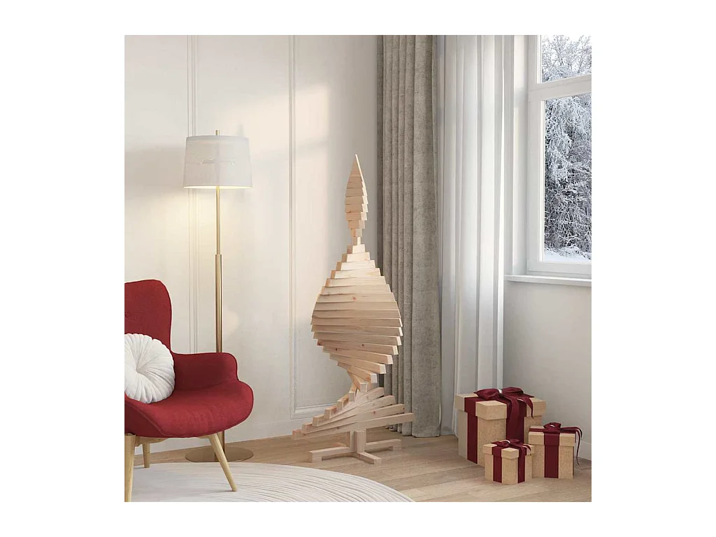 Arbres de Noël avec support Naturel 150 cm Bois massif en pin