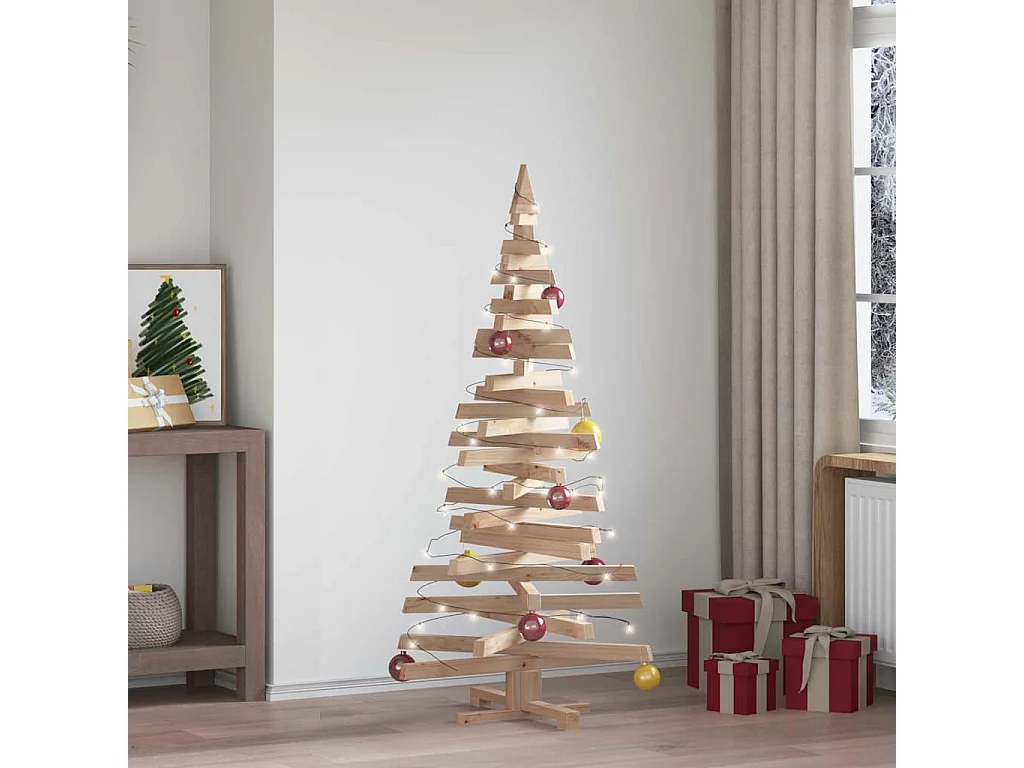 Arbres de Noël avec support Naturel 150 cm Bois massif en pin