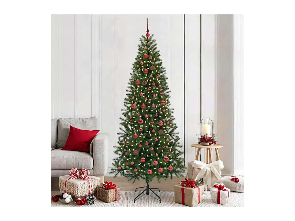 Árvore de Natal Artificial com 300 LEDs Verde 210 cm PE e PVC