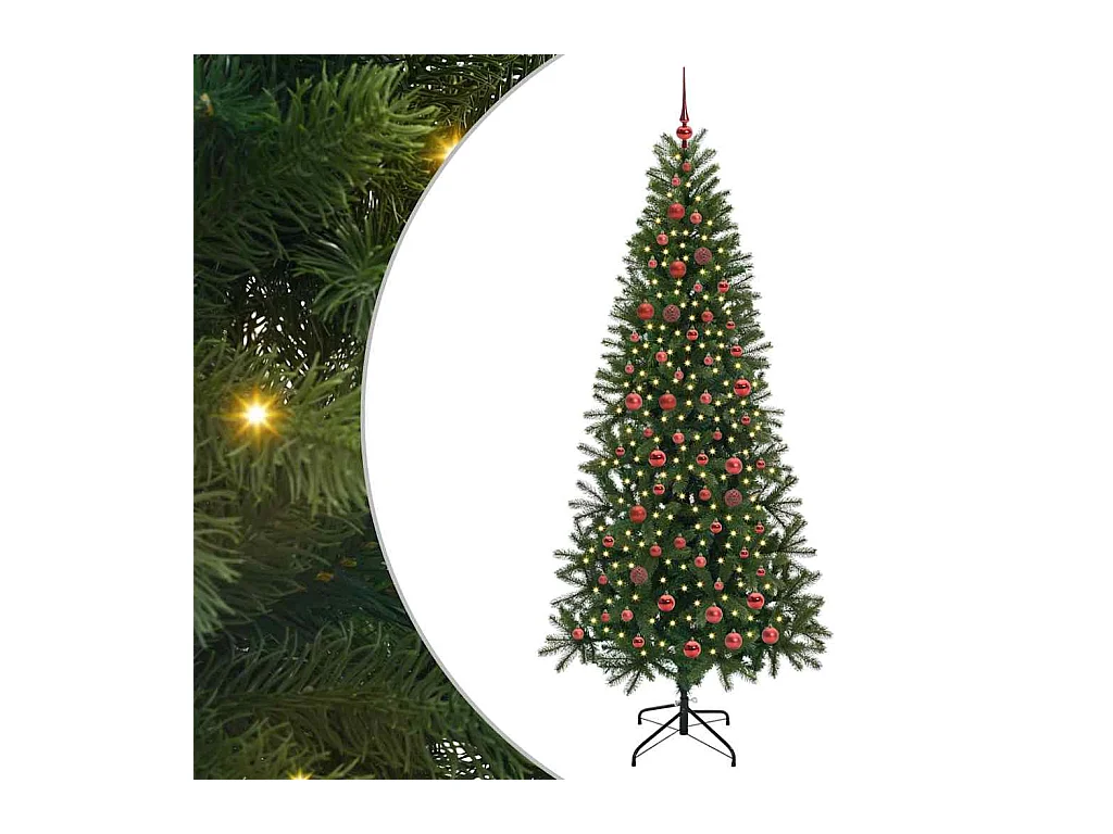 Árvore de Natal Artificial com 300 LEDs Verde 210 cm PE e PVC