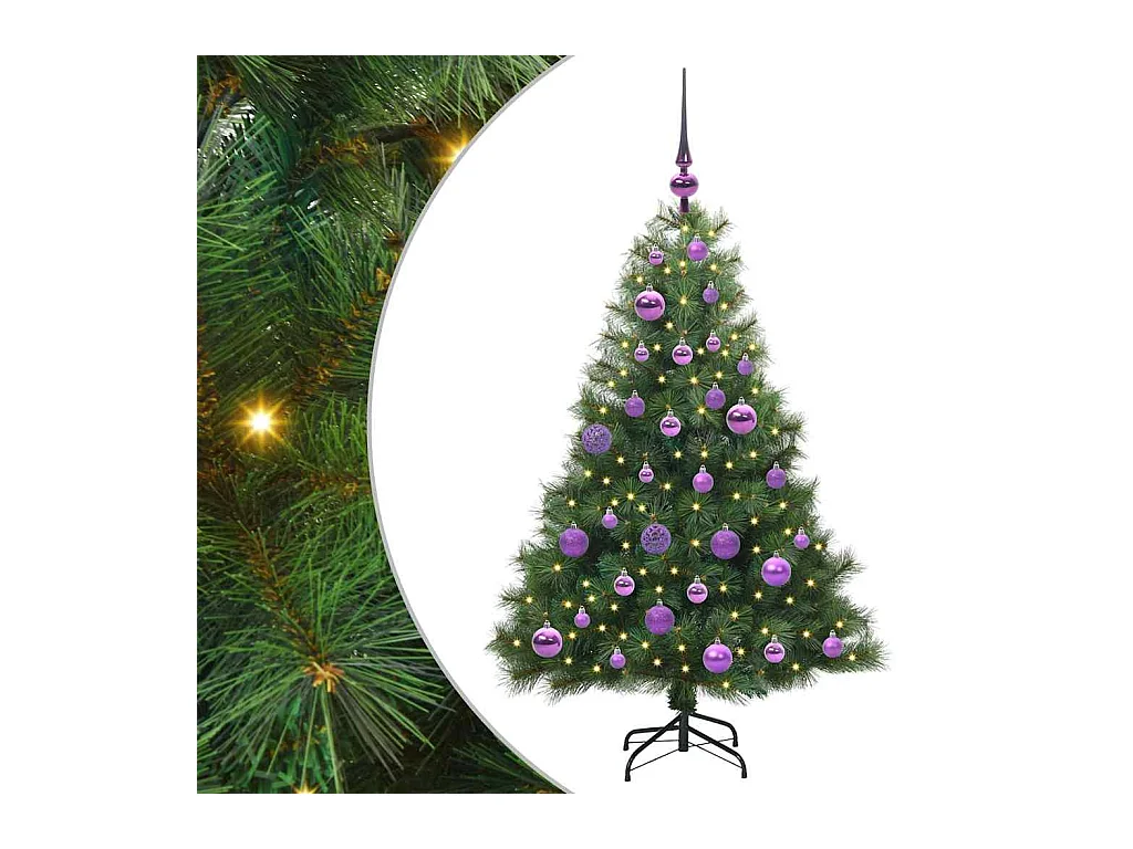 Sapin de Noël artificiel avec 150 LED Vert 120 cm PE et PVC