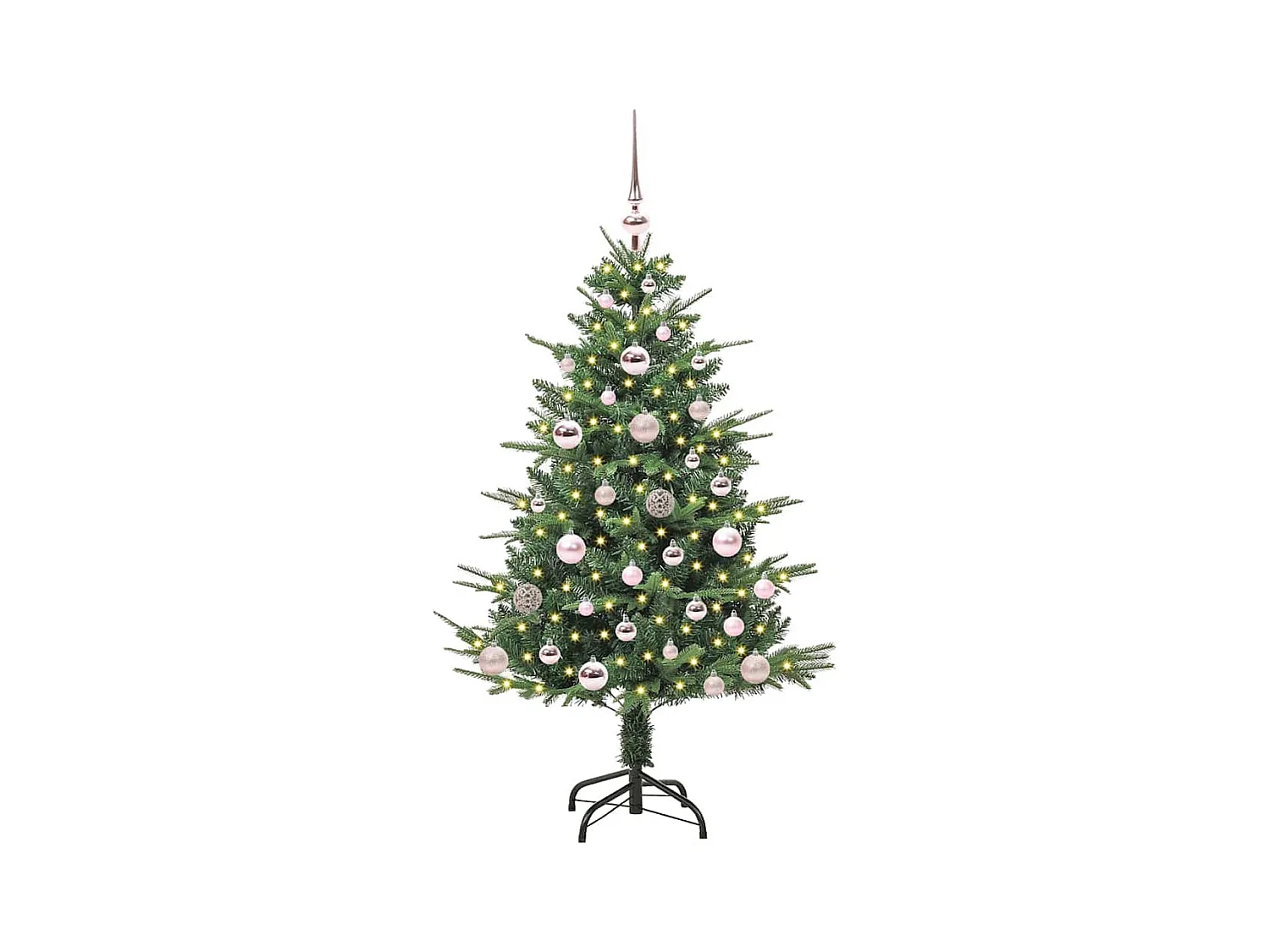 Sapin de Noël artificiel pré-éclairé avec set de boules Vert