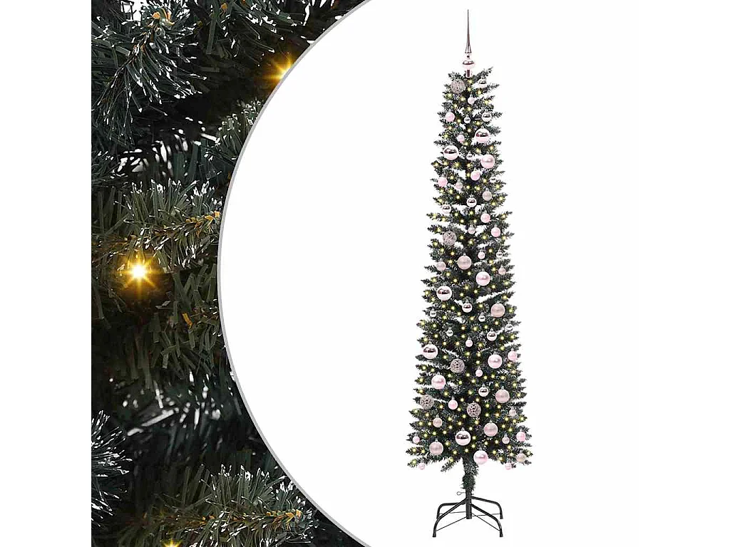 Kunstkerstboom Groen 58 x 58 x 210 cm PVC en Plastic en Staal