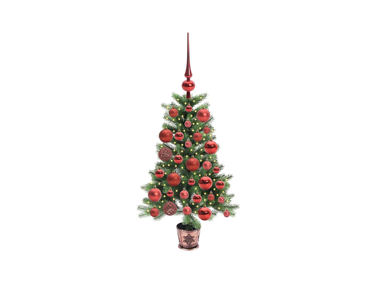 Árbol de Navidad con 150 LED con soporte Verde 90 cm PE