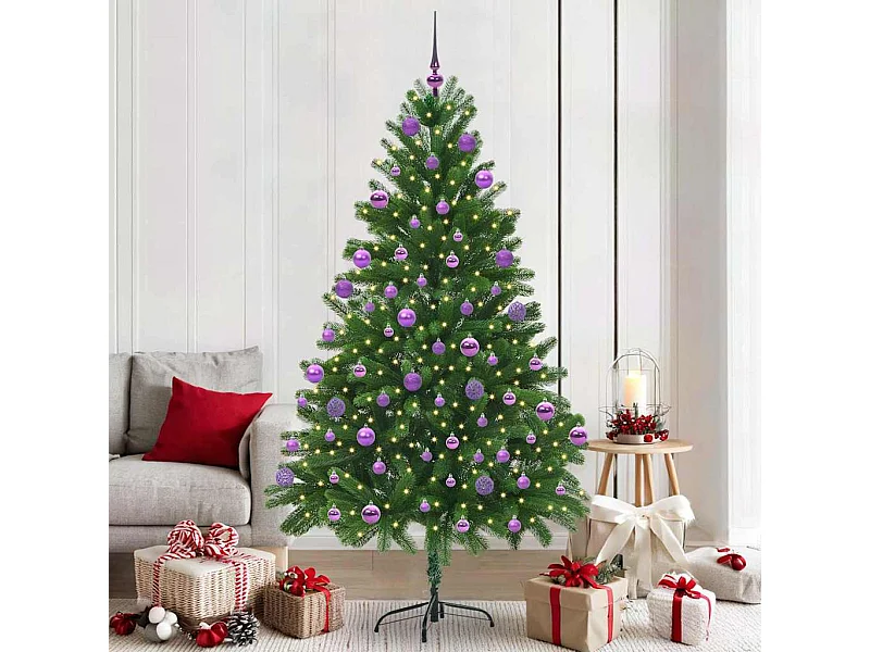 Árvore de Natal com 300 LEDs com suporte Verde 210 cm PE