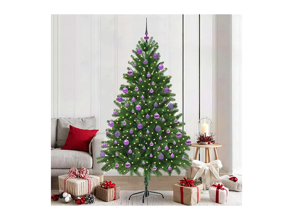Árvore de Natal com 300 LEDs com suporte Verde 210 cm PE