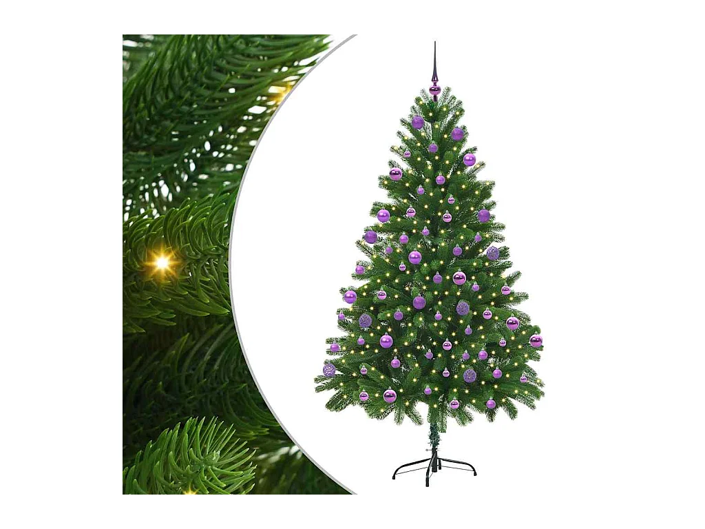 Árvore de Natal com 300 LEDs com suporte Verde 210 cm PE