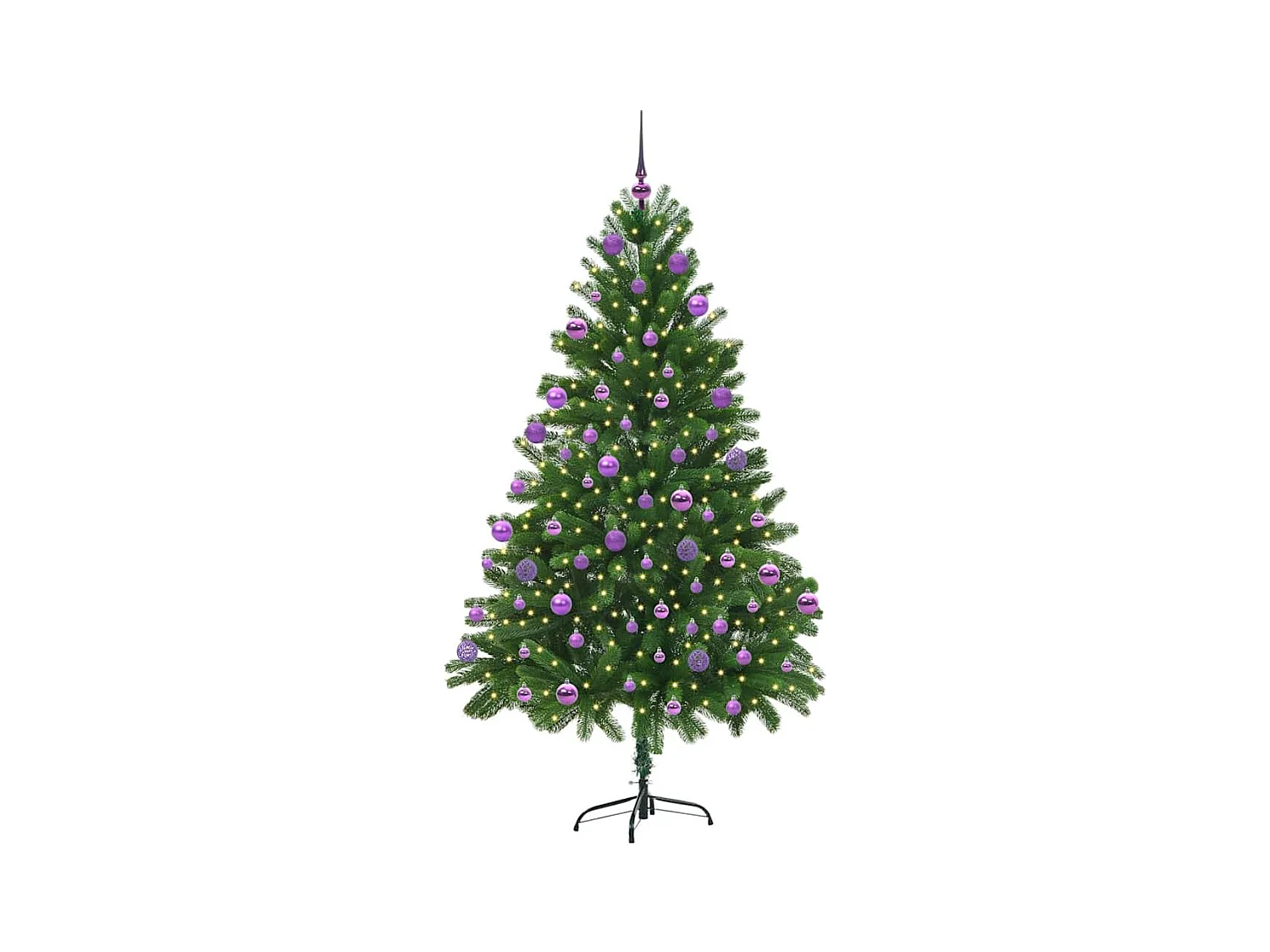 Árvore de Natal com 300 LEDs com suporte Verde 210 cm PE
