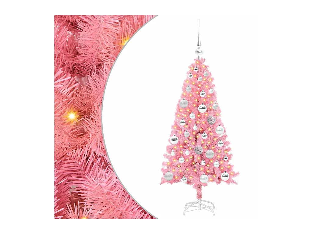 Kerstboom met 150 LED met standaard Roze 120 cm PVC