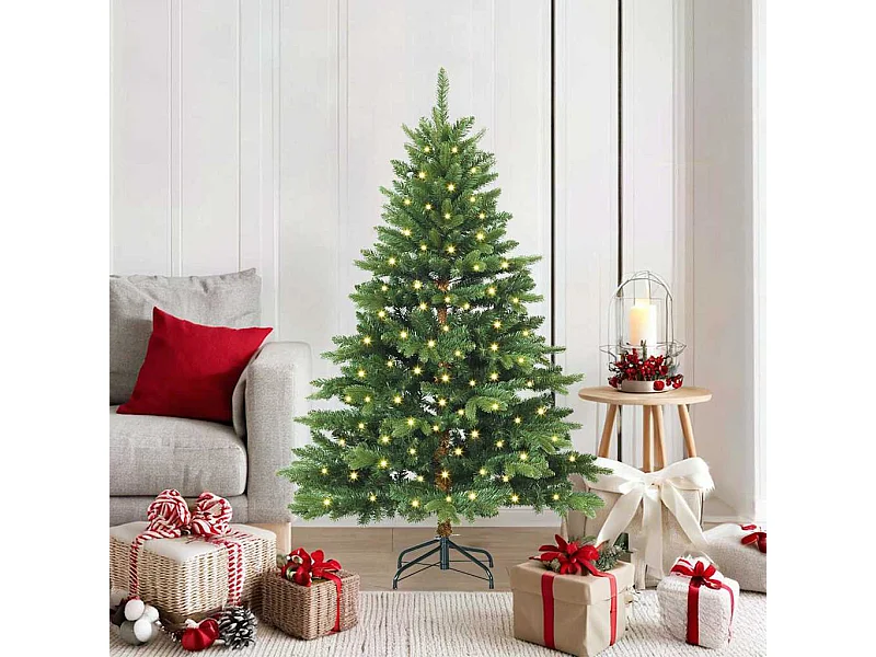 Kunstkerstboom met 150 LED met standaard Groen 150 cm PE en PVC