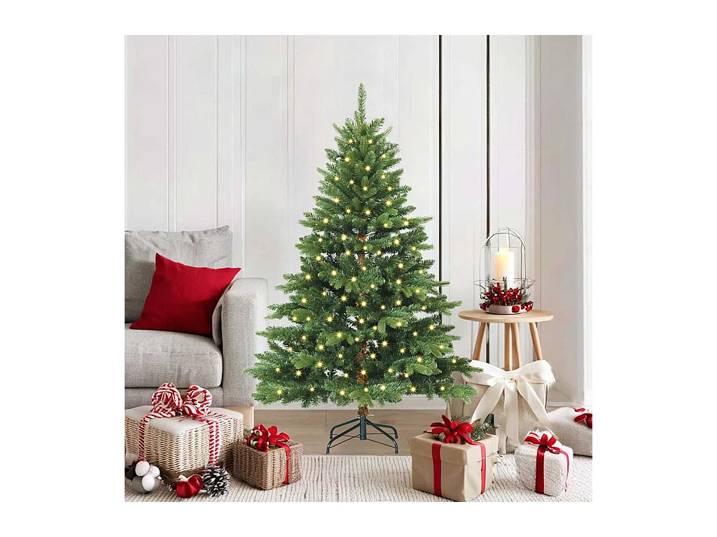 Kunstkerstboom met 150 LED met standaard Groen 150 cm PE en PVC
