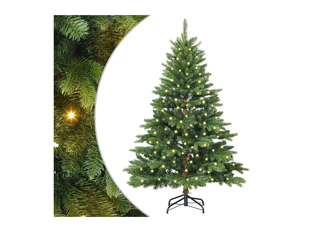 Kunstkerstboom met 150 LED met standaard Groen 150 cm PE en PVC