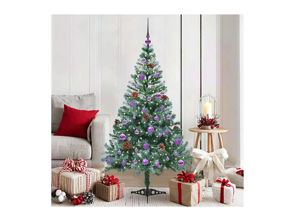 Kunstkerstboom met 150 LED Groen 150 cm PVC en Staal