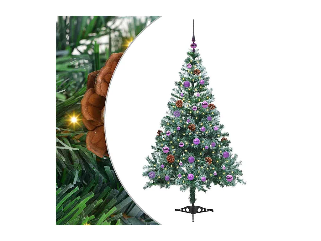 Kunstkerstboom met 150 LED Groen 150 cm PVC en Staal