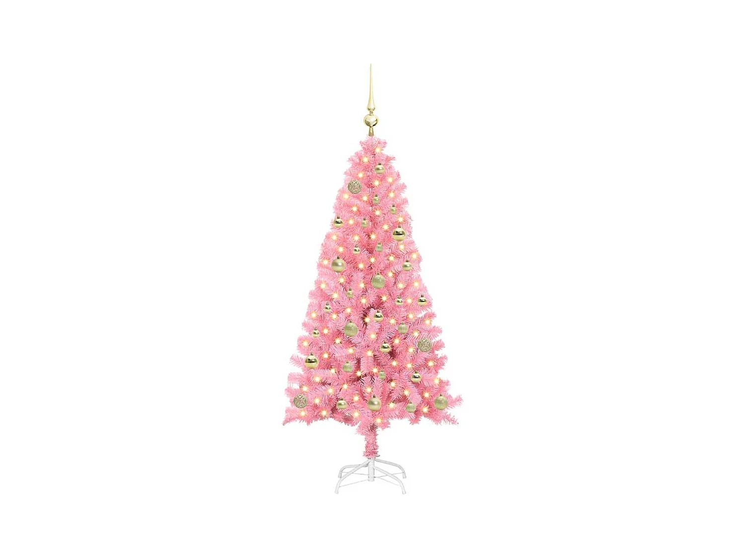 Árvore de Natal com 150 LEDs com suporte Rosa 150 cm PVC