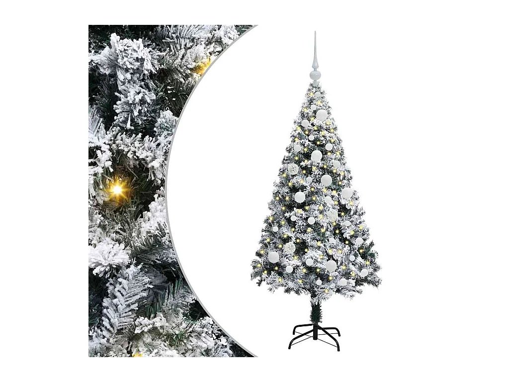 Árbol de Navidad artificial Verde 120 cm PVC y Acero y Plástico