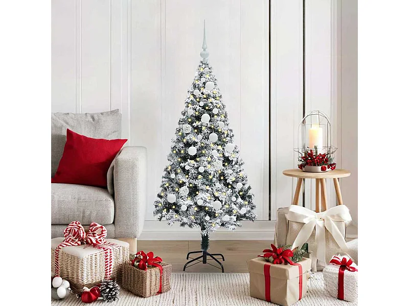 Kunstkerstboom Groen 120 cm PVC en Staal en Kunststof