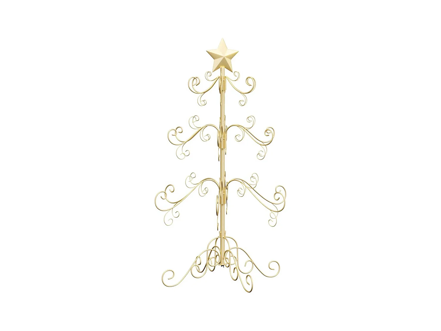 Árbol de Navidad de metal con soporte Dorado 90 cm