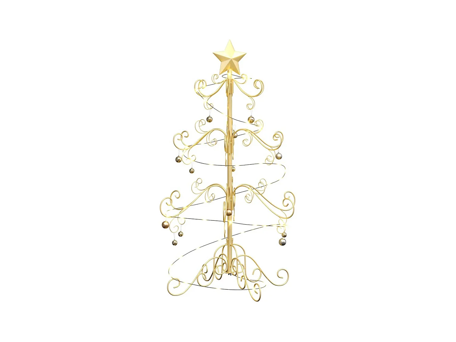 Árbol de Navidad de metal con soporte Dorado 90 cm