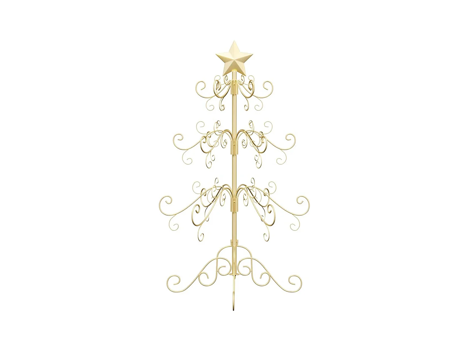 Árbol de Navidad de metal con soporte Dorado 90 cm