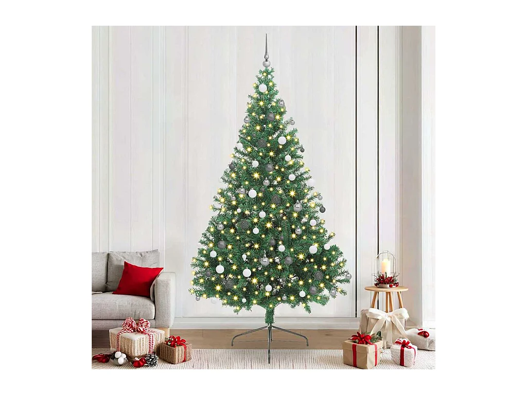 Sapin de Noël artificiel pré-éclairé Vert 240 cm PVC
