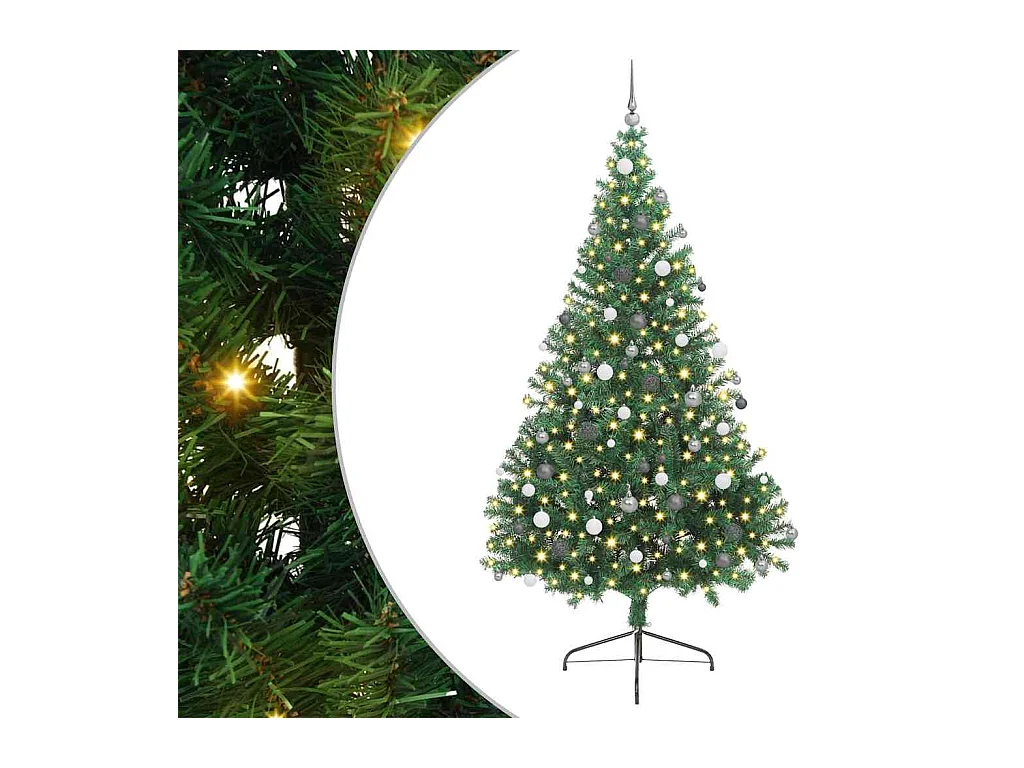 Sapin de Noël artificiel pré-éclairé Vert 240 cm PVC