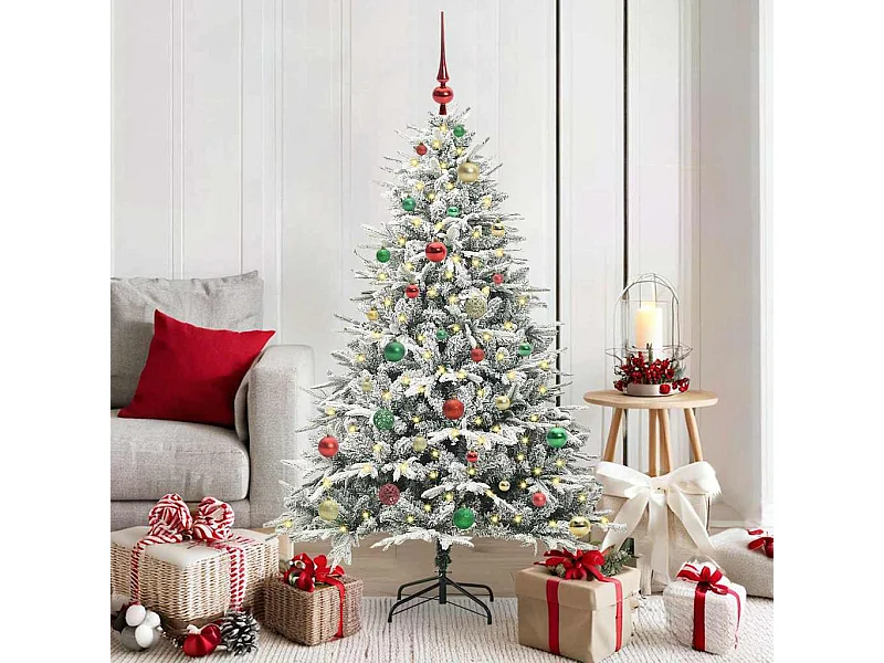 Árbol de Navidad artificial preiluminado con juego de bolas