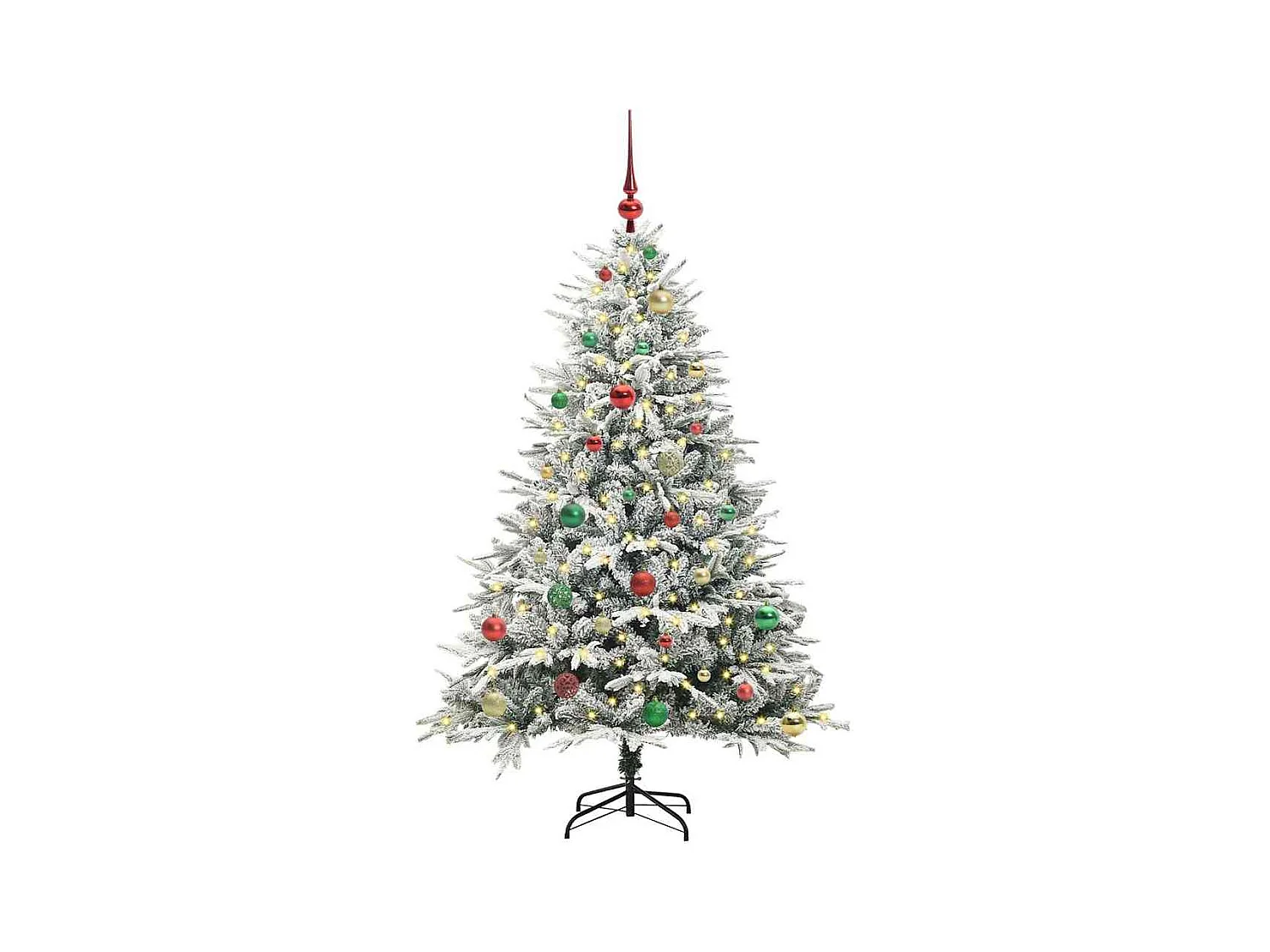 Árbol de Navidad artificial preiluminado con juego de bolas