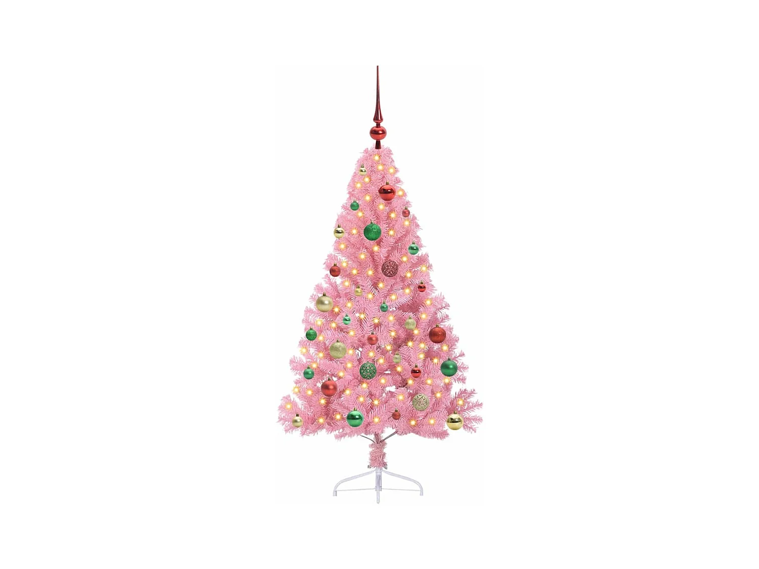 Sapin de Noël artificiel pré-éclairé Rose 150 cm PVC