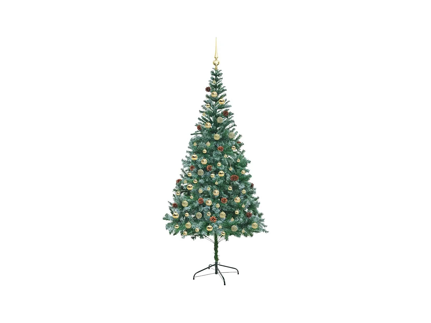 Sapin de Noël artificiel avec 300 LED Vert 210 cm PVC et Acier