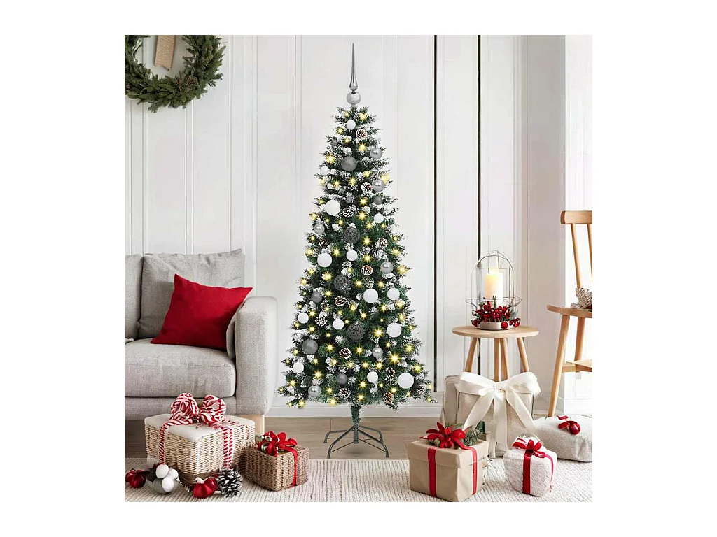 Sapin de Noël artificiel avec 150 LED Vert 66 x 66 x 150 cm