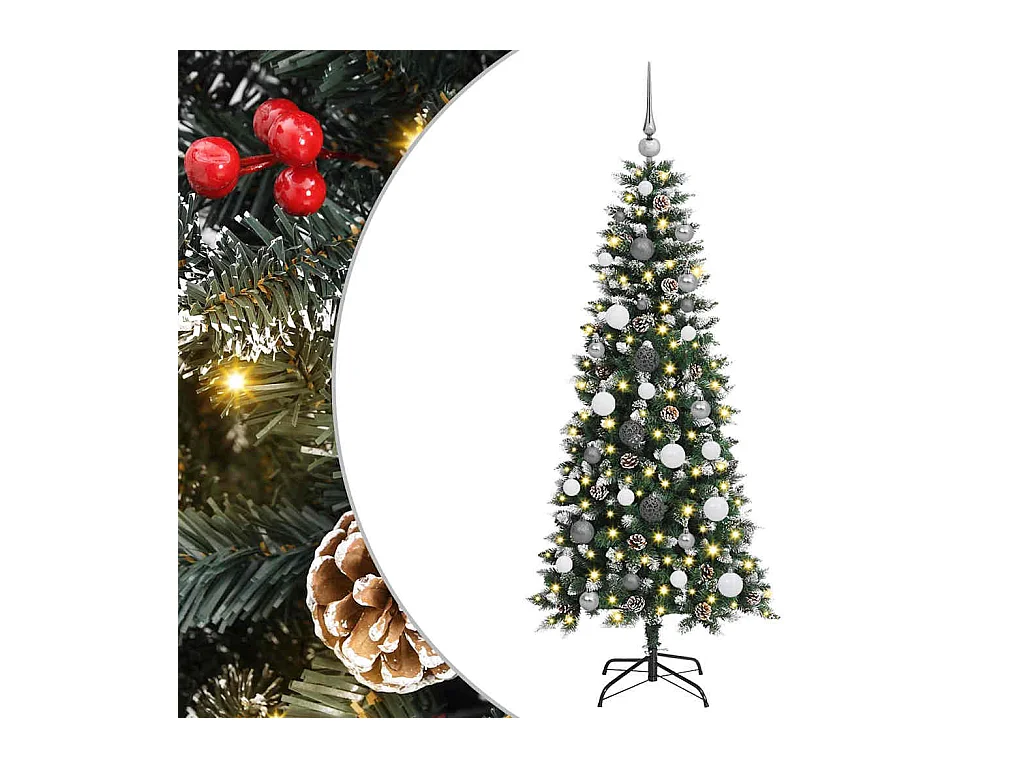Sapin de Noël artificiel avec 150 LED Vert 66 x 66 x 150 cm