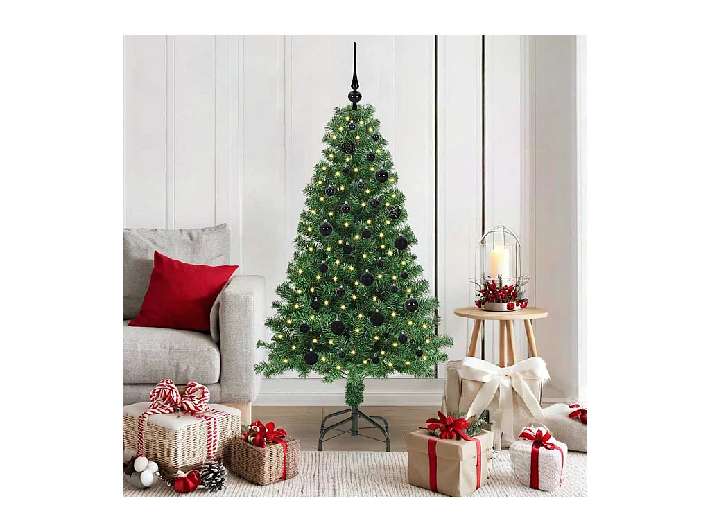 Árbol de Navidad artificial Verde 150 cm PVC y Acero y Plástico