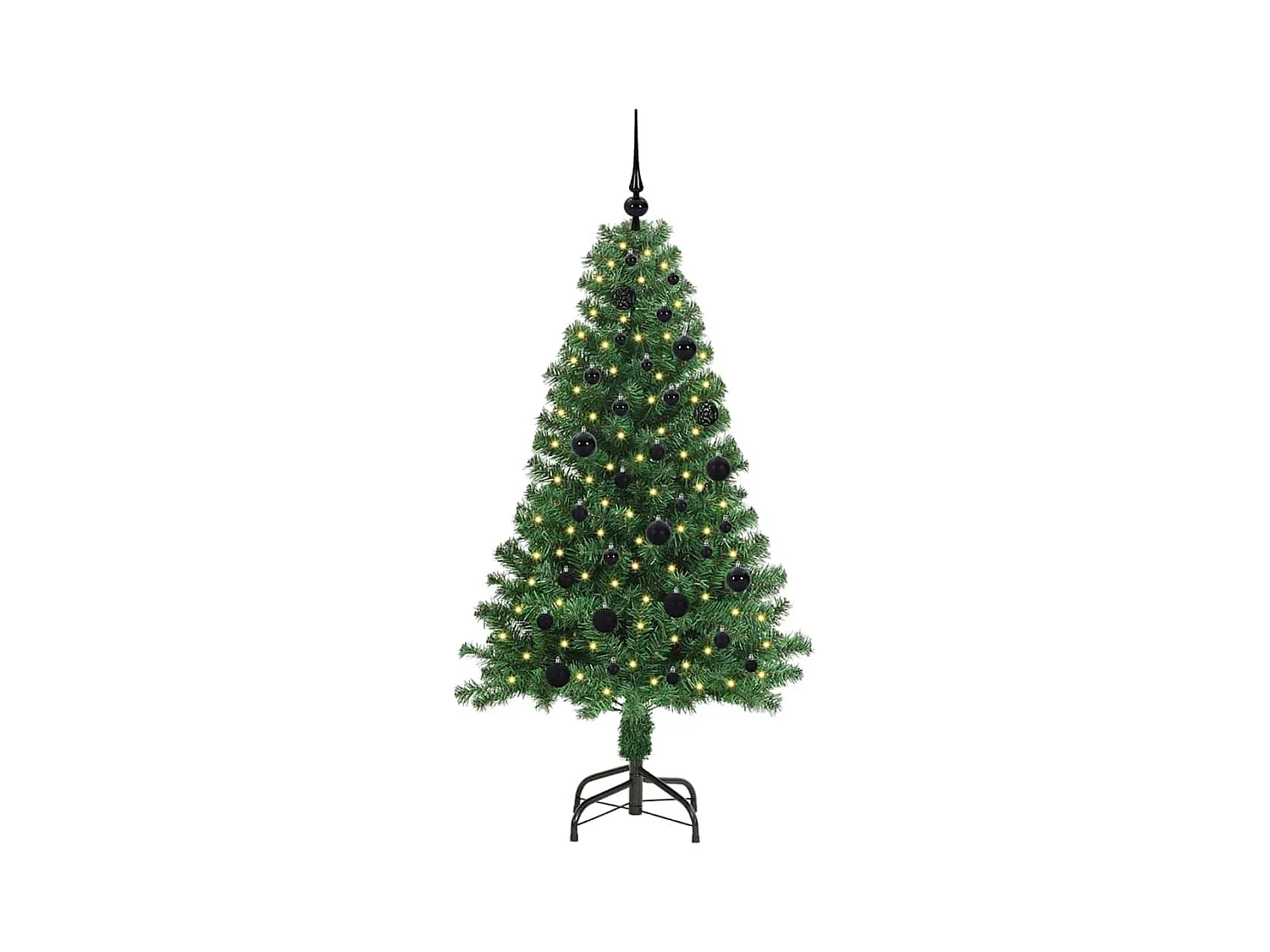 Árbol de Navidad artificial Verde 150 cm PVC y Acero y Plástico