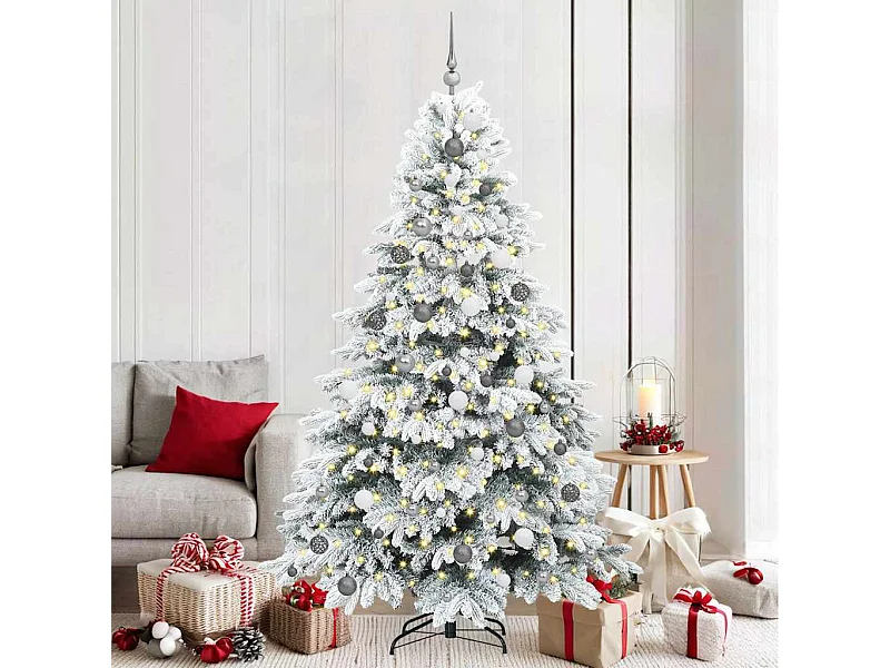 Kunstkerstboom met 300 LED met standaard Groen 210 cm PE en PVC