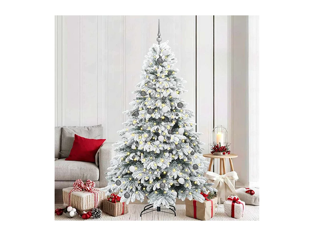 Kunstkerstboom met 300 LED met standaard Groen 210 cm PE en PVC