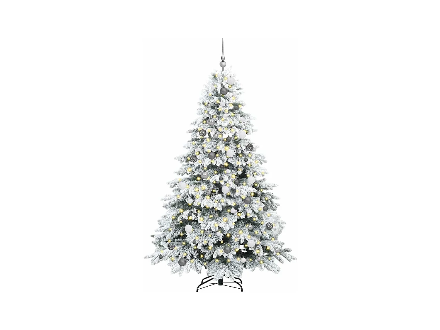 Kunstkerstboom met 300 LED met standaard Groen 210 cm PE en PVC
