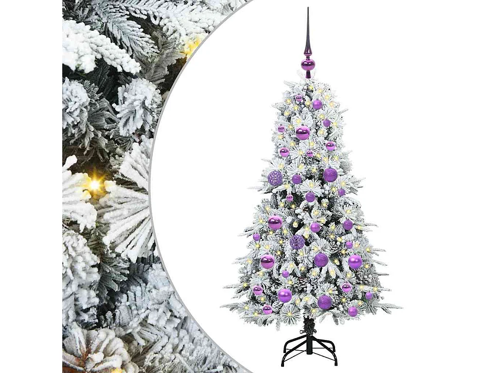 Kunstmatige Hinged Kerstboom met 150 LED Groen 120 cm PE en PVC
