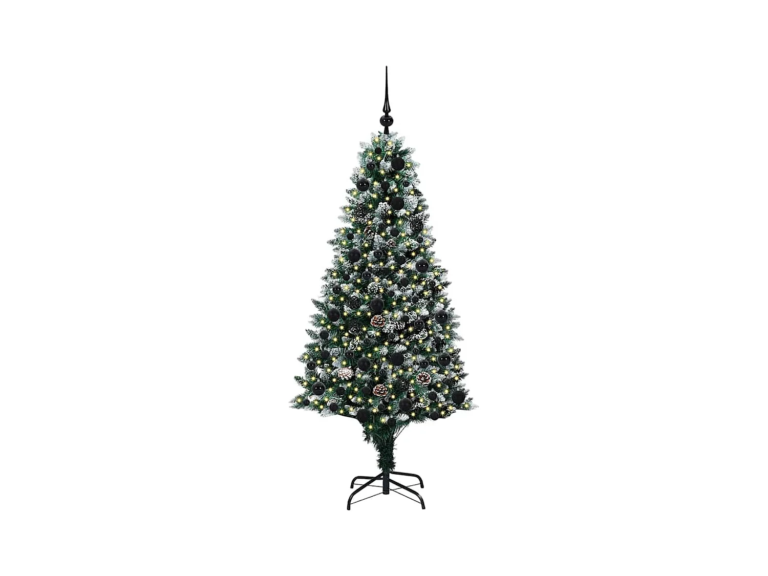 Kunstkerstboom Groen 180 cm PVC en Staal en Kunststof