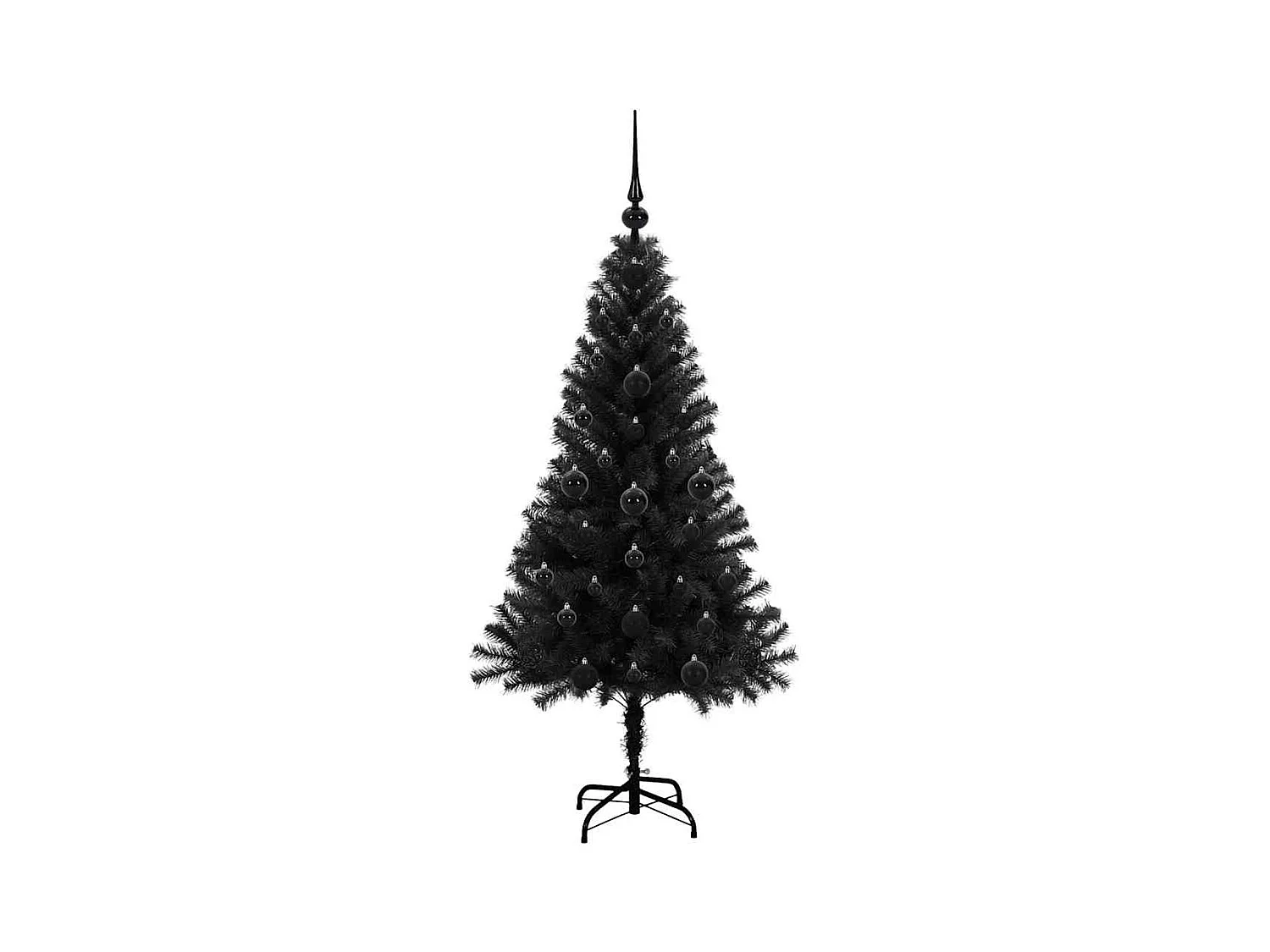 Árvore de Natal com 150 LEDs com suporte Preto 120 cm PVC