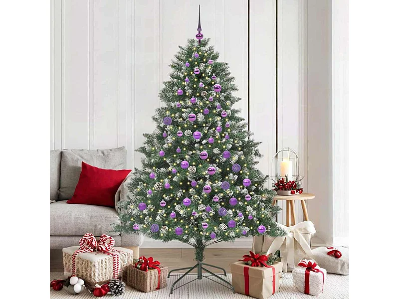 Kunstkerstboom Groen 126 x 126 x 180 cm PVC en Plastic en Staal