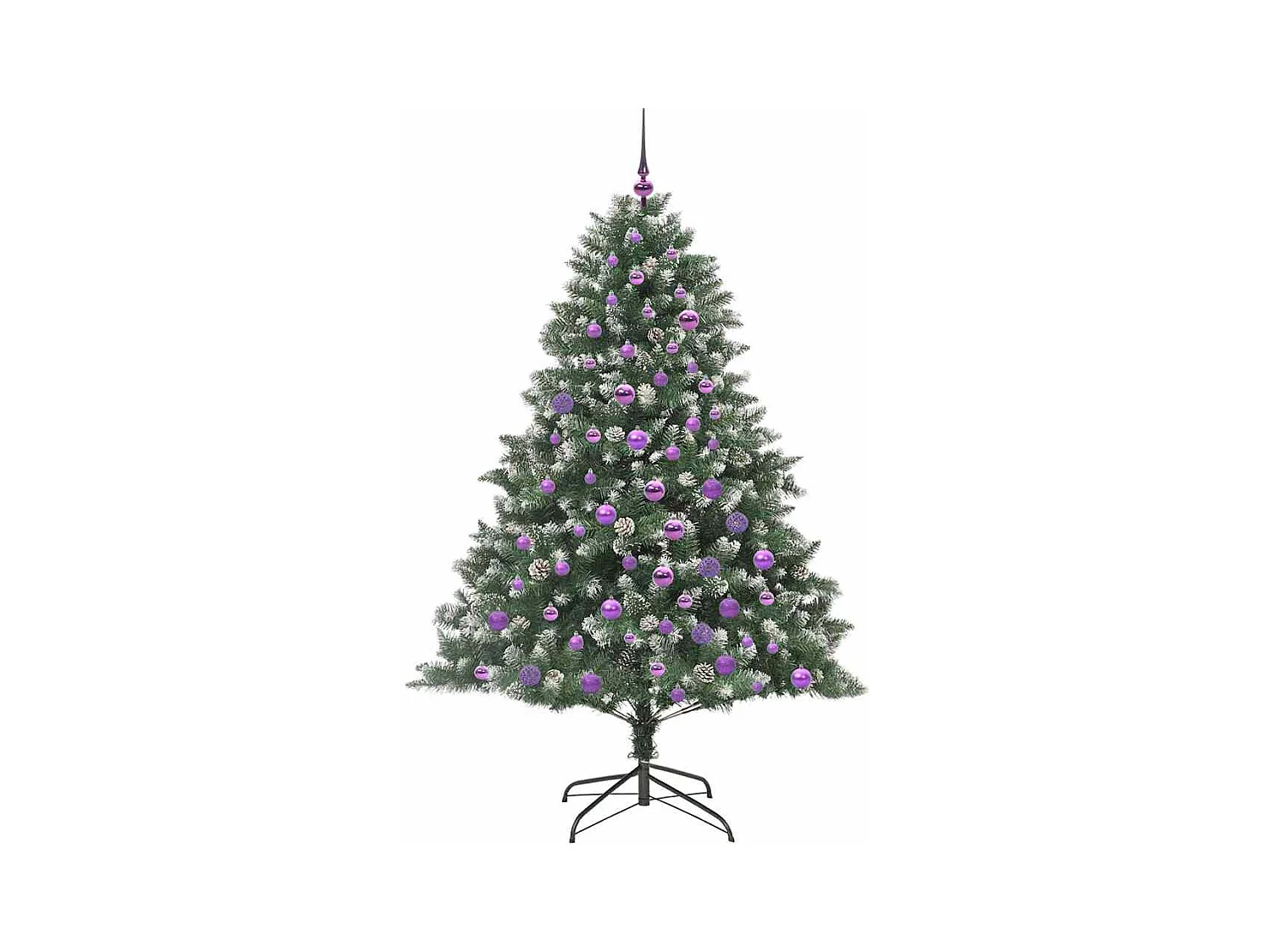 Kunstkerstboom Groen 126 x 126 x 180 cm PVC en Plastic en Staal
